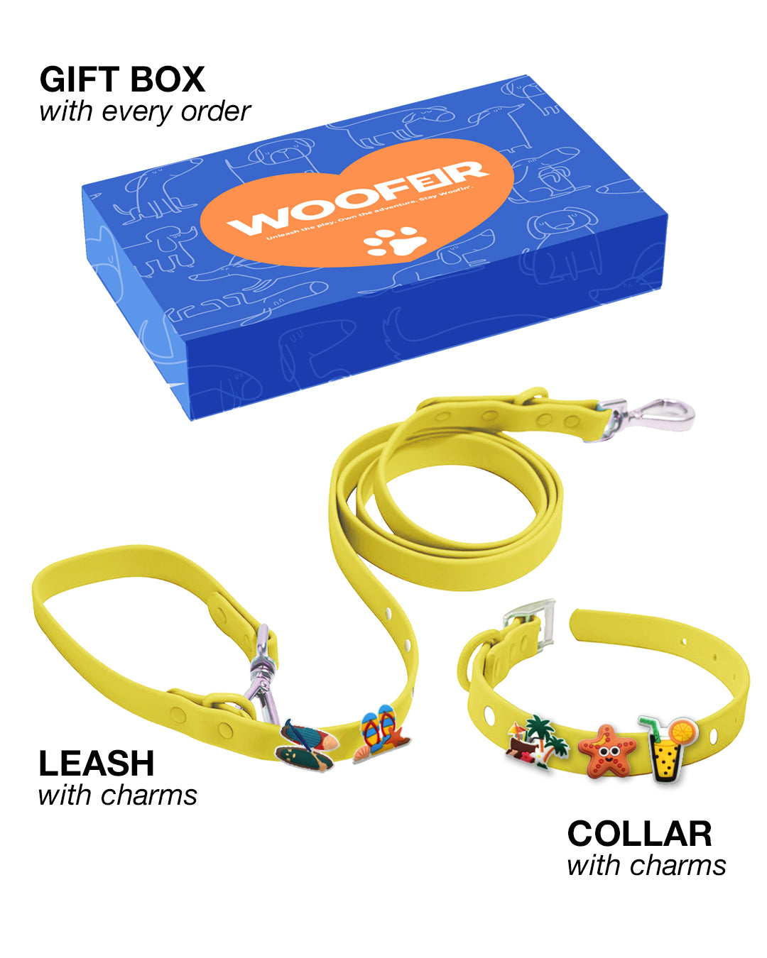 Flare Dog Collar and Leash Set with Woof Bitz