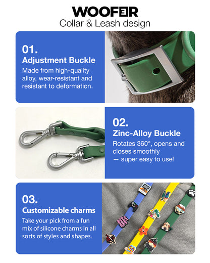 Flare Dog Collar and Leash Set with Woof Bitz